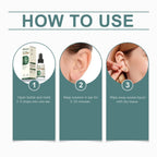 Serenzza Ear Care Solution 30ml bottle, clear liquid in a small plastic container with a white cap, designed for ear cleaning and maintenance.