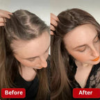Serenzza Tgideas Rosemary Shampoo bottle with before and after hair treatment images showing improved hair health.