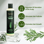Serenza Rosemary Shampoo bottle with keratin, featuring natural rosemary ingredients for hair care and cleansing.