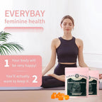 Serenzza Vital Source Feminine Balance Gummies in Hawaiian Pineapple flavor, showing 60 gummies in a colorful bottle.