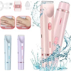 Serenzza 2-in-1 dual head waterproof electric shaver for women, designed for private area grooming and body hair removal.