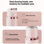Serenzza 2-in-1 dual head waterproof electric shaver for women, designed for private areas with ergonomic handle and hypoallergenic blades.
