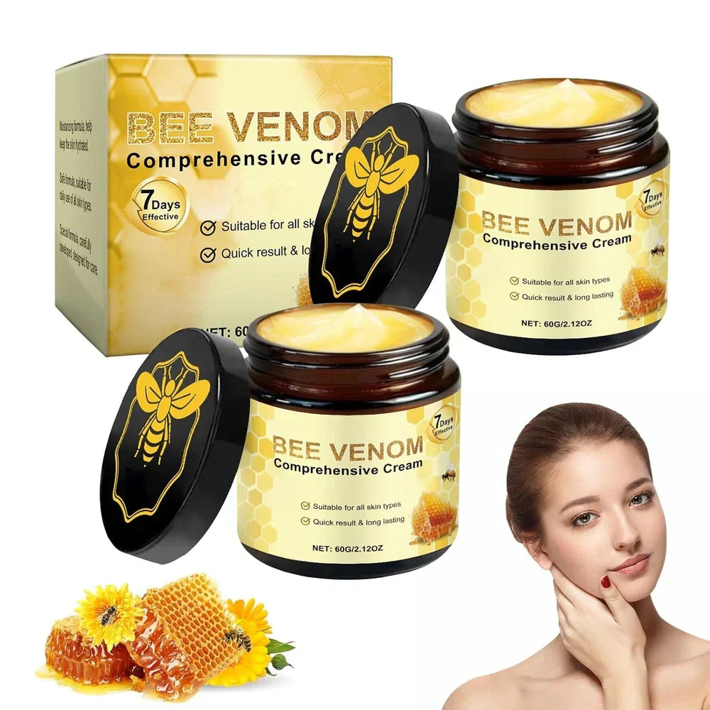 Serenzza 2PCS Bee Venom Comprehensive Cream bottles, natural skin moisturizer with bee venom, for nourishing and hydrating skin.