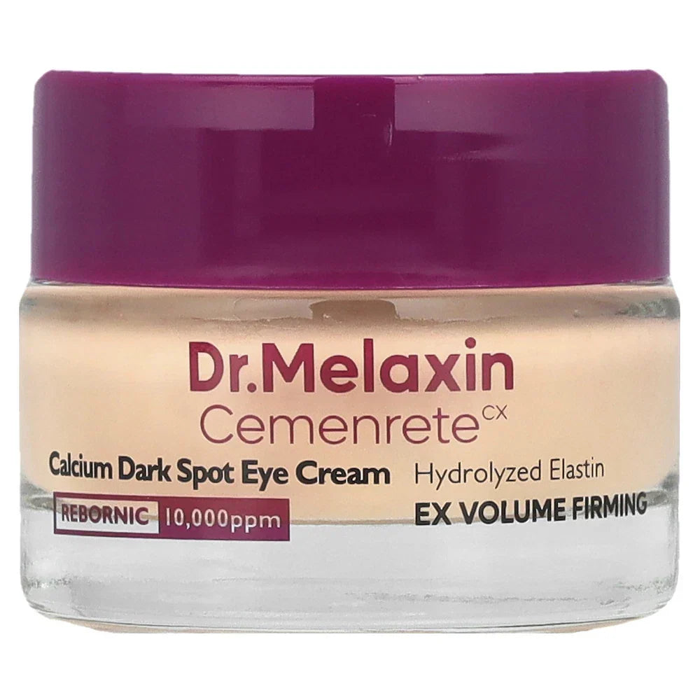 Serenza Calcium Dark Spot Eye Cream in 0.52 oz (15 g) jar, featuring a sleek container and a smooth cream texture for eye area care.
