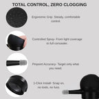 Serenzza Hair Building Fibers for thinning hair, 2-in-1 kit for men and women, showing fibers applied to scalp for thicker appearance.