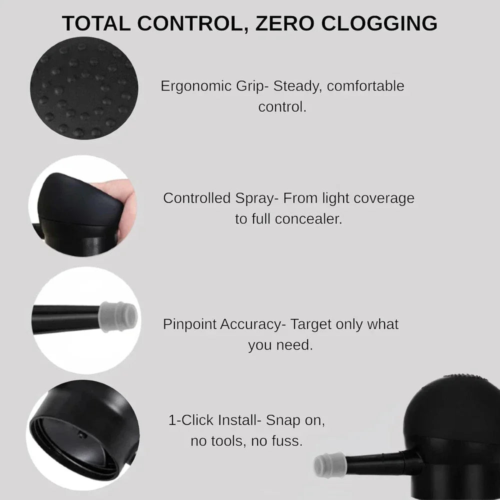 Serenzza Hair Building Fibers for thinning hair, 2-in-1 kit for men and women, showing fibers applied to scalp for thicker appearance.