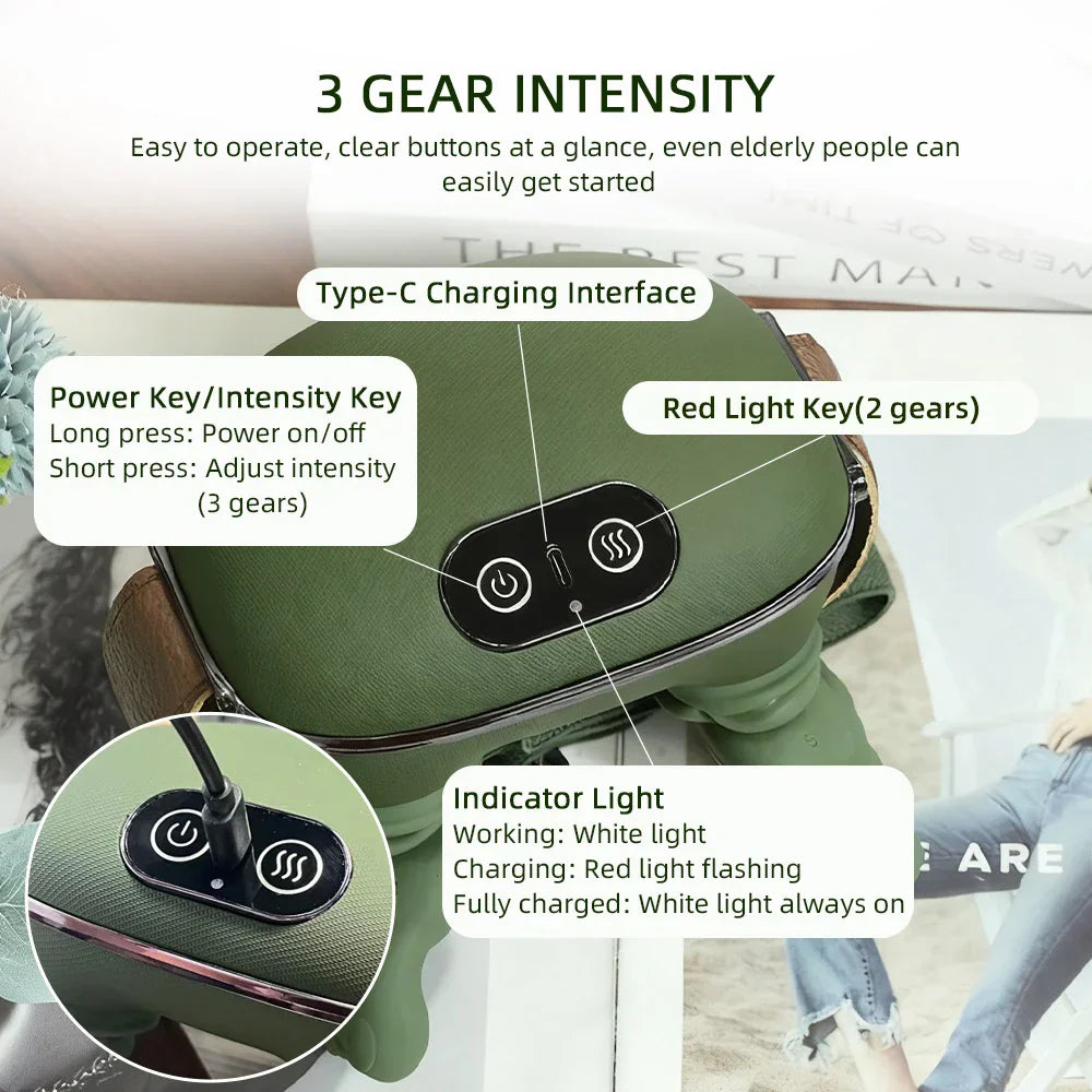 Serenza wireless neck and shoulder massager with deep kneading massage nodes and ergonomic design for muscle relaxation.