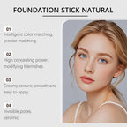 Serenzza 2-in-1 color changing foundation and concealer stick with brush, lightweight and moisturizing for a natural look