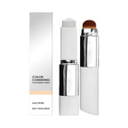 Serenza 2-in-1 color changing foundation and concealer stick with brush, lightweight and moisturizing for smooth skin.