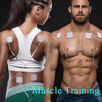 Serenzza 4-in-1 electric muscle stimulator device with interferential, TENS, and physiotherapy functions, shown with control panel.