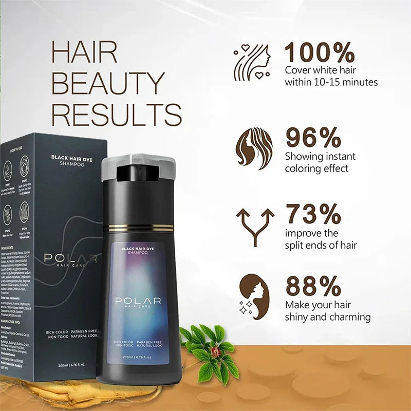 Serenzza black hair dye shampoo in a bottle, moisturizing and repairing hair cream for men and women, available in five colors.