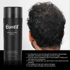 Serenzza BUNEE Hair Fibers 27.5g natural thickening powder for thinning hair in a small jar with a scoop