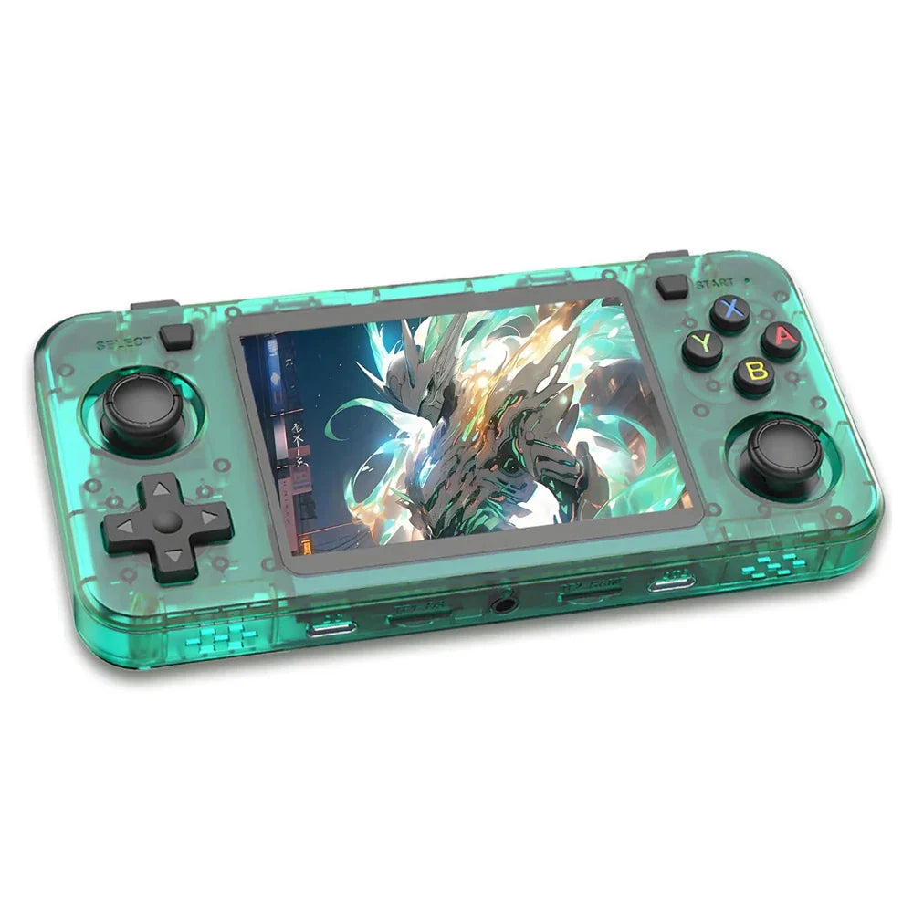 Serenzza R36H handheld game console with 3.5-inch screen, 64GB, retro design, open source, portable pocket video player for boys