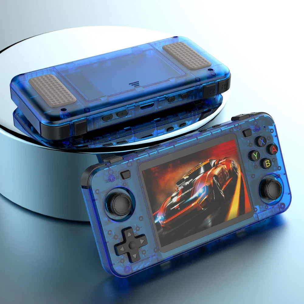 Serenzza R36H handheld game console with 3.5-inch screen, 64GB storage, retro design, open source portable video player