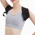 Arenzza back posture correction belt for men and women, designed for sports and outdoor use, shown in black on a plain background.