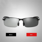 A pair of stylish Arenzza photochromic sunglasses with adaptive lenses and anti-glare polarization, perfect for smart eye protection.