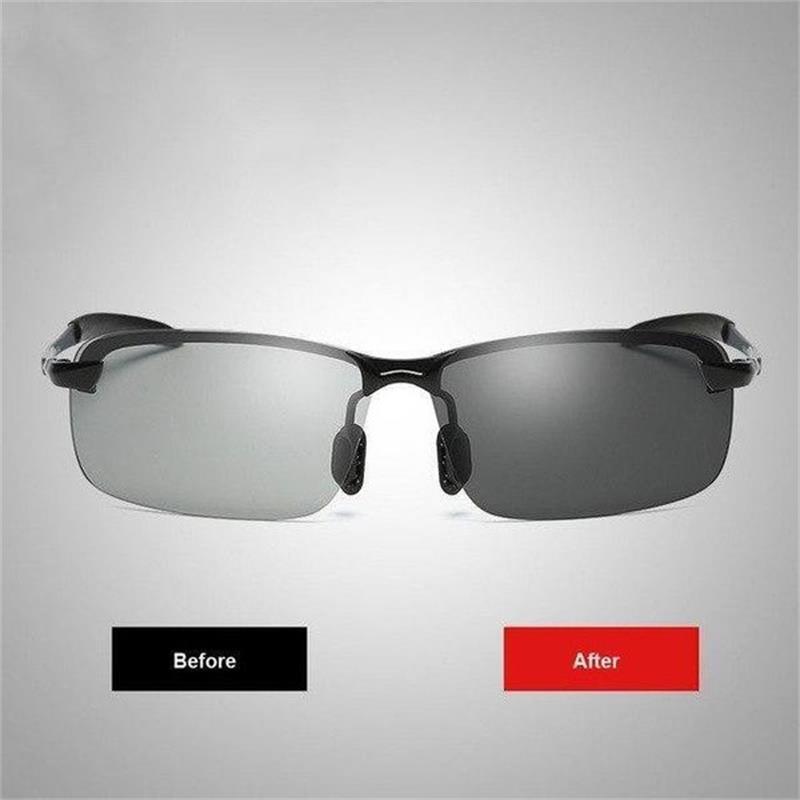 A pair of stylish Arenzza photochromic sunglasses with adaptive lenses and anti-glare polarization, perfect for smart eye protection.