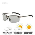 A pair of Arenzza photochromic sunglasses with upgraded lenses, stylish design, anti-glare polarization, and smart light adaptation.