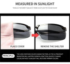 A pair of Arenzza photochromic sunglasses with stylish frames and adaptive lenses, designed for anti-glare and smart light protection.