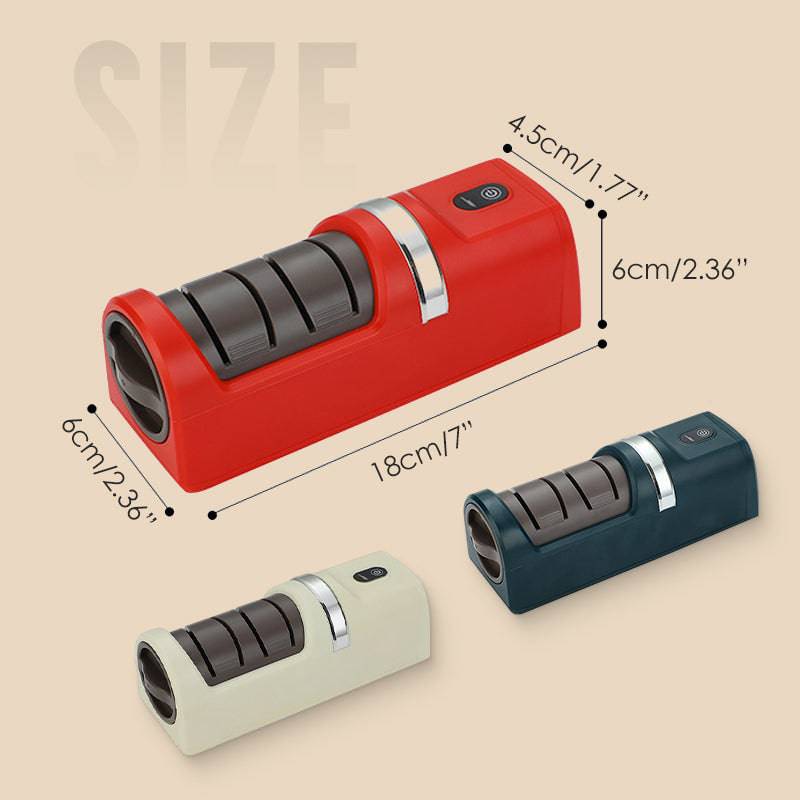 Arenzza automatic kitchen knife sharpener with ergonomic design and multiple sharpening slots for kitchen use.