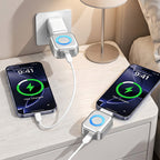 Arenzza 140W USB-C PD3.1 fast charger with AI auto shutdown, universal for iPhone, MacBook, tablets, featuring sleek electronics design.