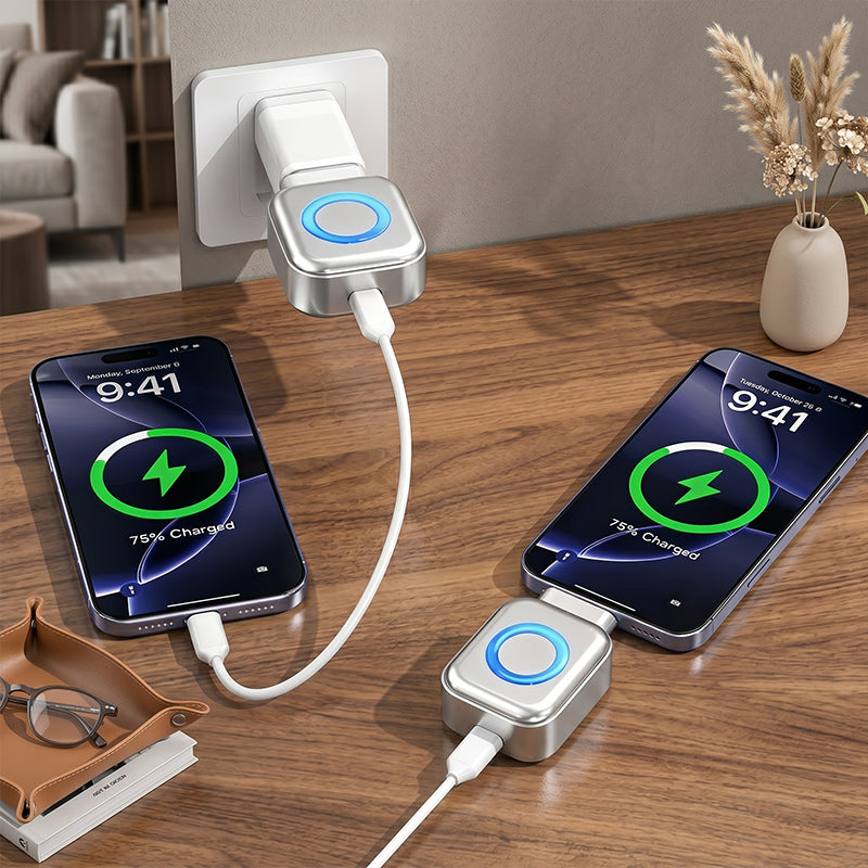 Arenzza 140W USB-C PD3.1 fast charger with AI auto shutdown, universal for iPhone, MacBook, and tablets, on a white background.