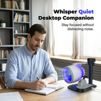 Arenzza jet engine desktop fan with LED neon glow, cooling mist, 3D aviation design, perfect for gaming and tech enthusiasts.