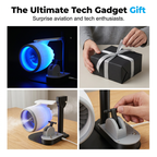 Arenzza jet engine desktop fan with LED neon glow, cooling mist, and 3D aviation design for gaming and tech enthusiasts.
