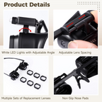 Arenzza LED magnifier with adjustable stand, 10X-20X zoom, bright light for electronics, crafts, soldering, watch repair, and miniature painting.