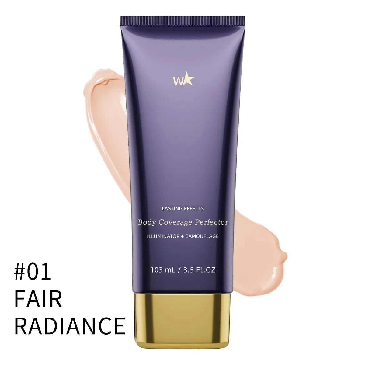 Virella Beauty Body Coverage waterproof concealer for legs and body, blending to hide scars, spots, veins, and tattoos.