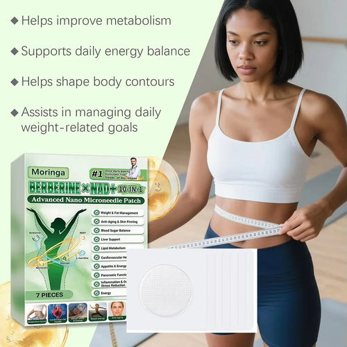 Virella 10-in-1 Nano Microneedle Patch for face, showing small transparent patches with microdarts for moisturizing and firming skin.