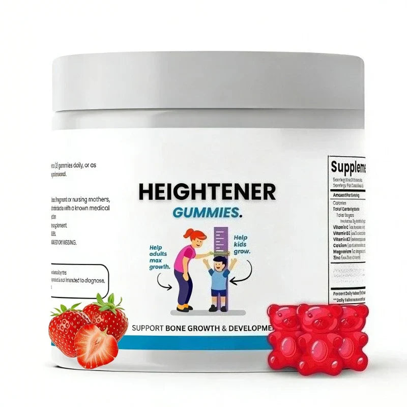 Virella bone health capsules gummies for kids, teens, and adults, showing 60 natural height growth supplement capsules on a white background.