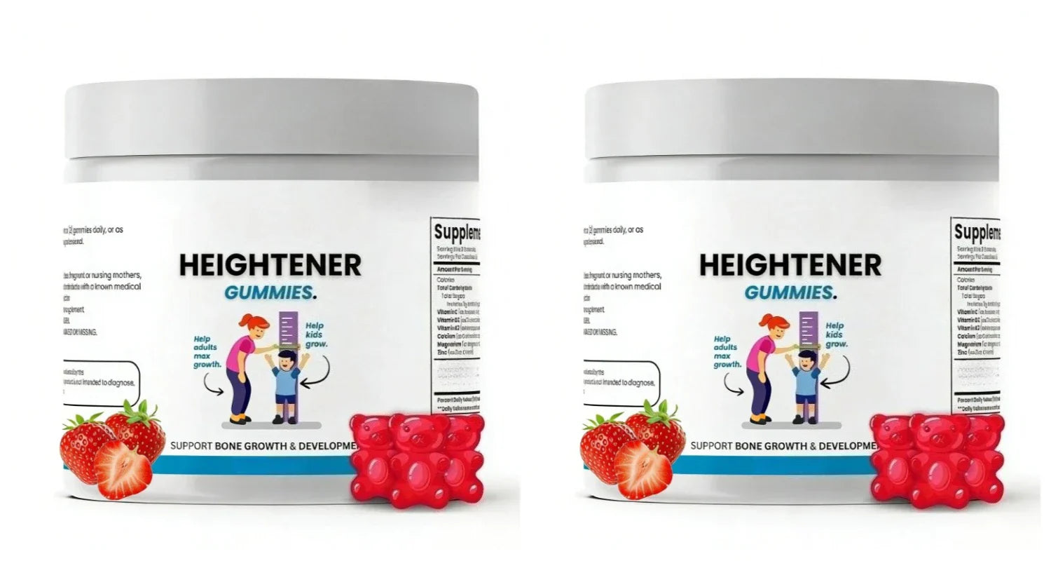Virella Bone Health Gummies in a bottle, natural height growth supplement for kids, teens, and adults to boost bone strength.