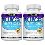 Virella Collagen Peptides 1800mg supplement for hair, skin, anti-aging, joint, and bone health, featuring Types I, II, III, V, X.