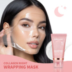 Virella Korean deep collagen peel-off face mask for anti-wrinkle lifting and overnight skin care, with a bio pack night wrap.