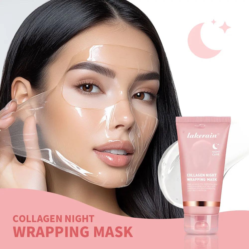Virella Korean deep collagen peel-off face mask for anti-wrinkle lifting and overnight skin care, with a bio pack night wrap.