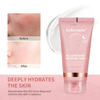 Virella Korean deep collagen peel-off mask for anti-wrinkle lifting and skin rejuvenation, shown on a woman's face.