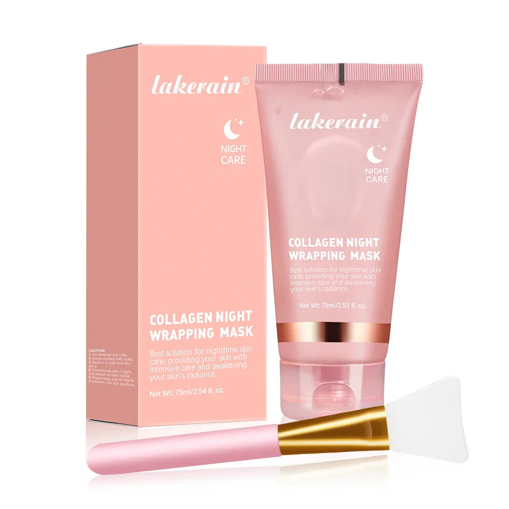 Virella Korean Deep Collagen Mask peel-off face mask for anti-wrinkle lifting and overnight skin care, shown in bio pack wrapping.