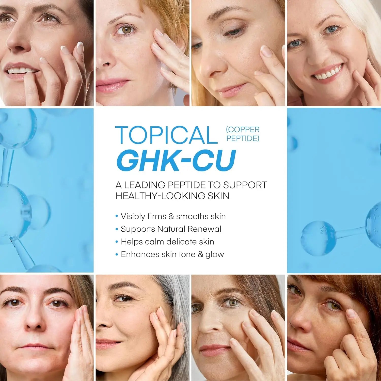 Virella Peptídeos de Cobre GHK-Cu Tallow, bálsamo azul Manuka Mel, hidratante facial e corporal para pele madura, seca e sensível