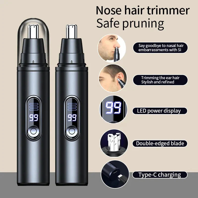 Virella mini pocket nose hair trimmer with waterproof design, compact painless clipper for nose, ears, and eyebrows, portable for men and women.