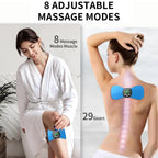 Virella EMS neck massager with pulse therapy, portable electric neck and shoulder device, mini TENS massage pad on a user's neck