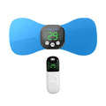 Virella EMS neck massager with pulse therapy, portable electric TENS device on a model's neck and shoulders for relief.