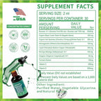 Virella 10 in 1 Soursop Bitters liquid drops with sea moss, moringa, turmeric, and black seed, displayed in a glass bottle.