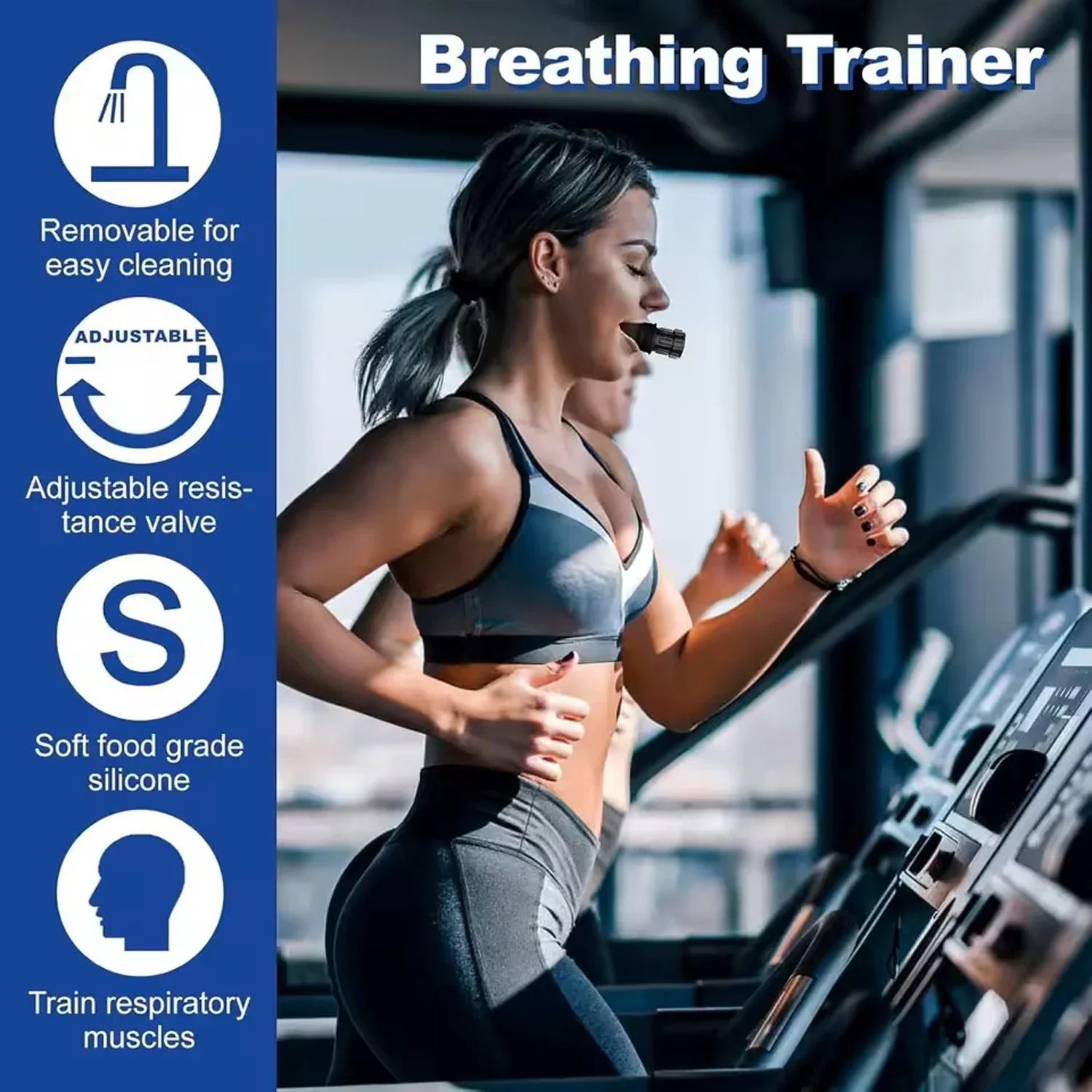 Virella breathing trainer lung flexer for fitness, adjustable resistance, helps increase lung capacity and improve respiratory health.