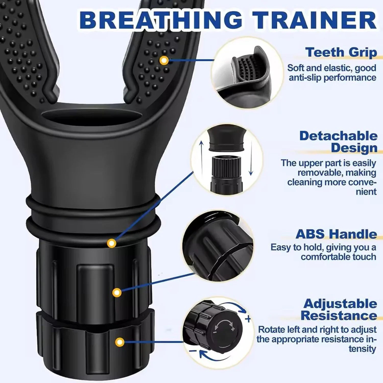 Virella breathing trainer lung flexer for fitness, adjustable resistance, enhances lung capacity and respiratory strength.