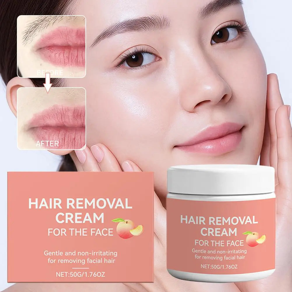 Virella facial hair removal cream with aloe vera, gentle and fast-acting for face and lip, moisturizing and soothing.