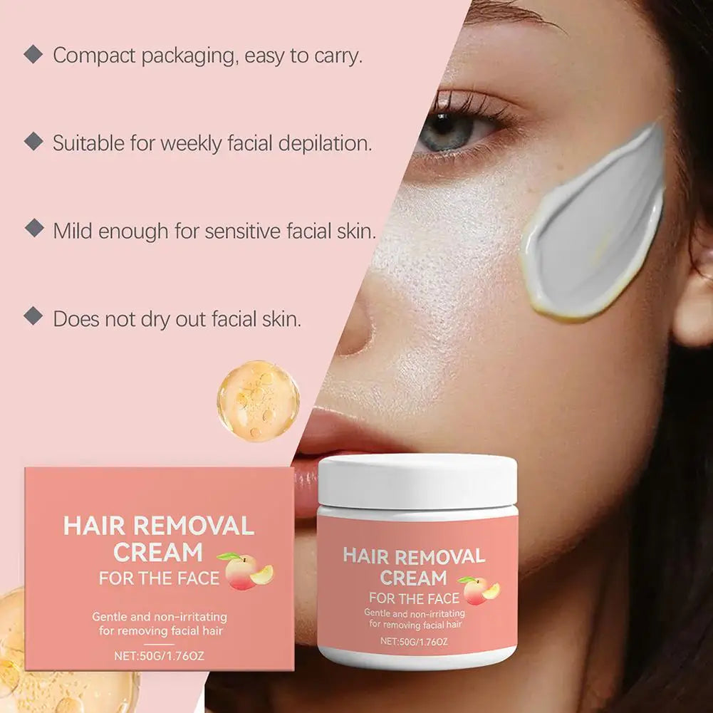 Virella facial hair removal cream with Aloe Vera, gentle fast-acting hair remover for face and lips, moisturizing and soothing.