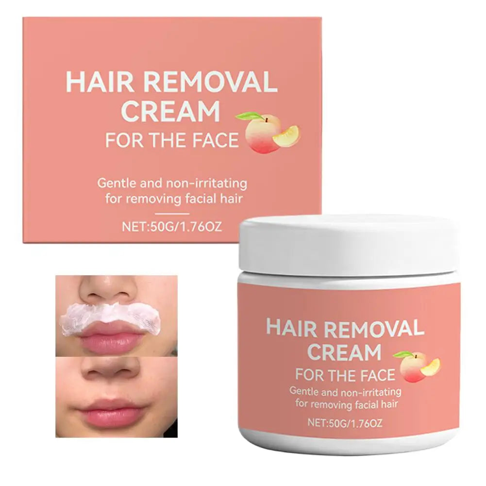 Virella facial hair removal cream with natural aloe vera, gentle fast-acting hair remover for face and lip, moisturizing and soothing