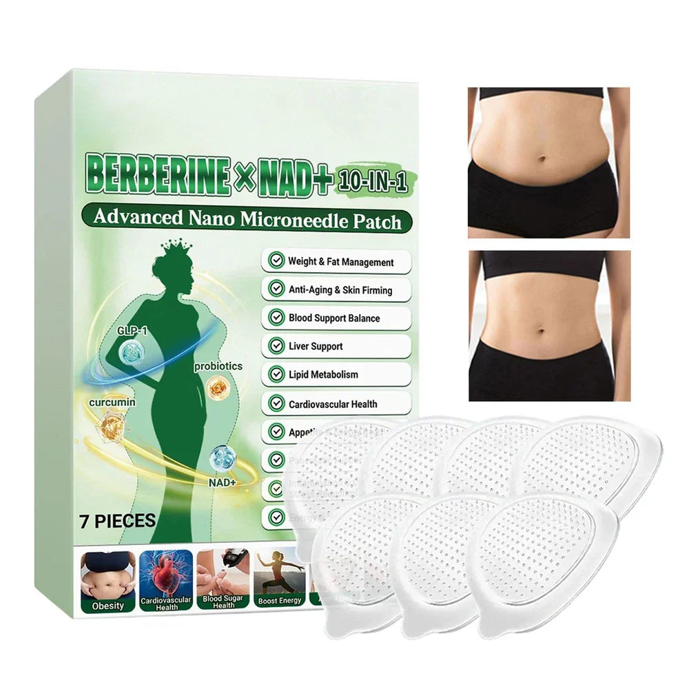 Virella Moringa & Berberine 10-in-1 advanced nano microneedle patch with multiple tiny needles for skin absorption.
