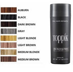 Virella Toppik Hair Building Fibers for men and women, showing thin or fine hair instantly appearing thicker and fuller.